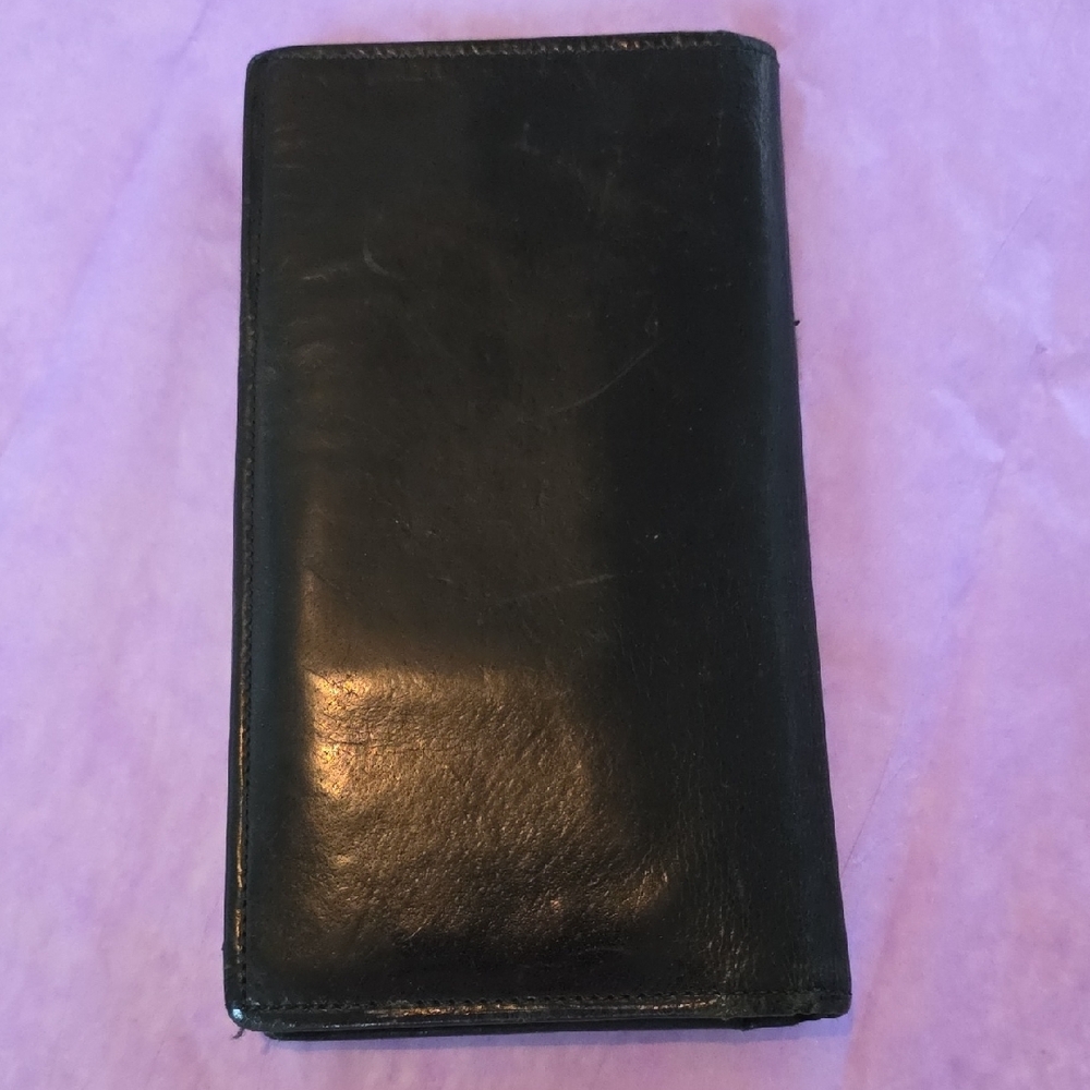 Vintage Classic COACH Checkbook, Credit Card Black Leather Wallet - Picture 2 of 14